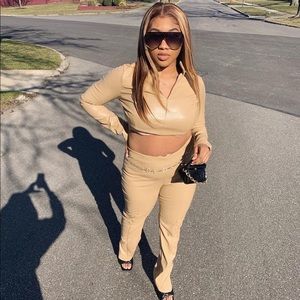 Faux Leather Pant Set FashionNova
